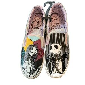 The Nightmare Before Christmas Slip On Sneakers Size 8 NEW